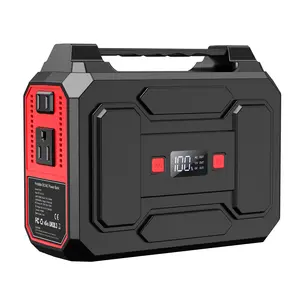 146Wh 100W Portable Power Station Bank  Solar Powered with AC Outlet for Camping RV Emergency Home Use Festivals Rugged Durable Charger Power Bank with 7 Outputs & Dual LED Flashlight - Smartphone, Phone