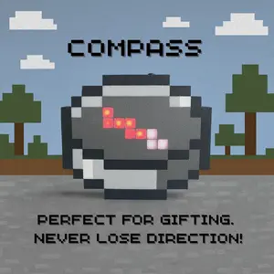 3D Printed Pixel Compass Keychain, Key Chain Light, LED Compass - Auto-Sync Pixel Navigator, Pixel Art Mc Game Peripheral Desktop Ornament, LED RPG Prop for Gamers, Cute Cartoon Accessory, Perfect Gift Idea