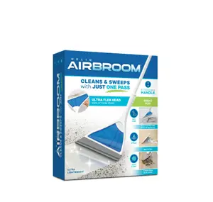 Helio Air Broom, All Surface Lightweight Silicone Broom, Squeegee, Pet Hair Remover, Indoor Cleaning