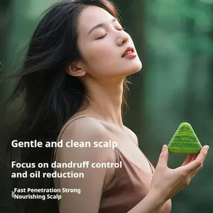 Nature Triangle Shampoo Bar Calming & Strengthening Hair for Women & Men Eco-Friendly Soap with Usman Grass Formula Herbal Extracts Nourishing Cleansing Conditioner Haircare Cleanser - Conditioning Hydrate Shine