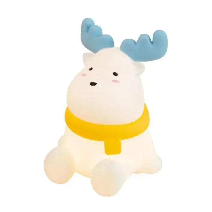 Rechargeable Cute Reindeer Design Soft LED Glow Silicone Night Light 1200mAh Battery 149x150x90mm USB Rechargeable Eco-Friendly Non-Glare Lighting