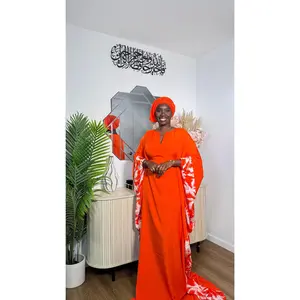 Aida Robe in Blue with Floral Patterns and Long Sleeves, Perfect for Special Occasions