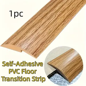 1meters Self-Adhesive PVC/ Vinyl Floor Transition Strip ，Wood Grain Design - Flexible Edging for Carpet, Laminate & Vinyl Floors - Carpet to Tile Sealant for Home Improvement - Suitable for DIY