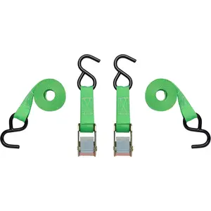 6’ Cambuckle Tie Down, 2 Pack - Standard Duty Tie-Down Ratchet Straps - 1,200lb Break Strength, 400lb Safe Work Load - Ideal for Tying Down Dirt Bikes, ATVs and Mowers