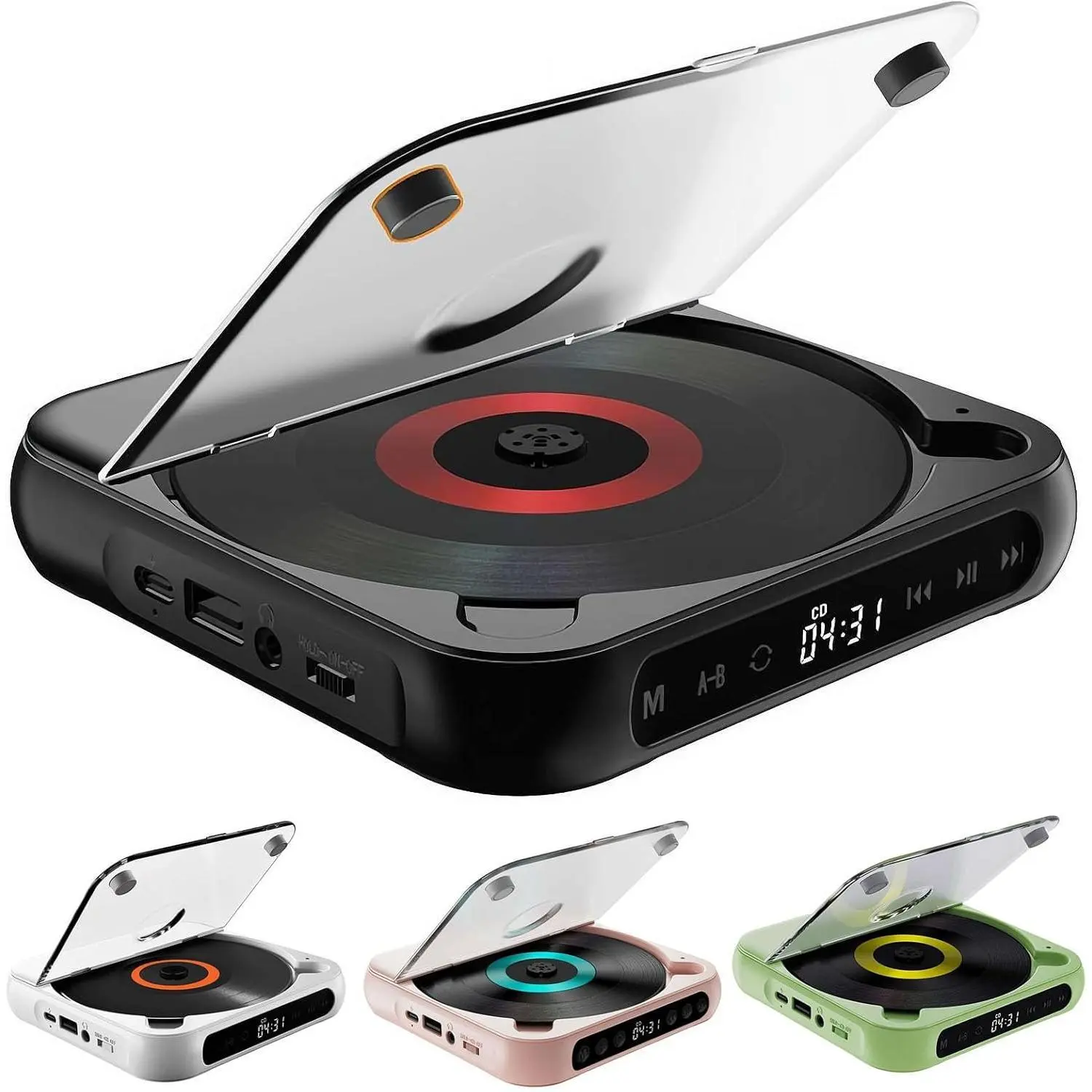 Wireless CD Player with Headphones | Hi-Fi Sound & Rechargeable Battery
