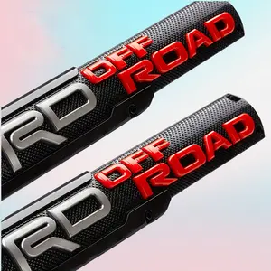 Toyota 2pcs 3D Black Red Off Road Emblem Badge for Tacoma Tundra PRO Vehicle Exterior Decoration Truck Decal Easy Install Automotive