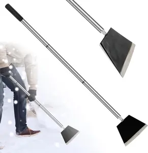 Garden Shovel, Floor Cleaning Scraper Tool, Snow Shovel Ice Scraper,  inch Weed  with 3 Sections Long Handle for Moss,Sidewalks, Driveway Yard Working - Heavy Duty