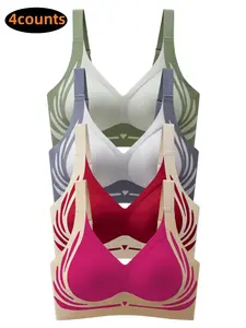 Women's Bra Set, Bralette, Colorblock Design, Adjustable Straps, Fixed Padding, Multiple Colors, Fit, Soft Comfortable, All-Season Wear, Underwear, Soft Comfy Bra