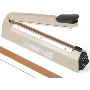 12 Inch Impulse Heat Sealer - Manual Poly Bag Sealer Machine for Plastic PE PP Bags - Extra Replace Element Grip (Beige)