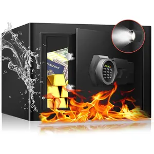 1.3 Cu Ft Fireproof Home Safe Box- Security Box with, Safety Combination Lock Box for Office, Sensor Light, Safe for Documents Money Jewelry Handgun