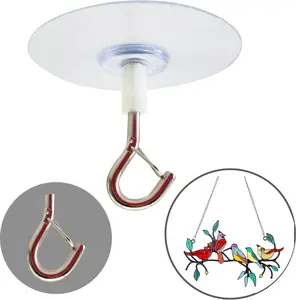 Pack of 5 Clear Adhesive Ceiling Hooks for Hanging Planter Windchimes Outdoor Ornaments Removable Plant Hanger Removable Ceiling for Decorations