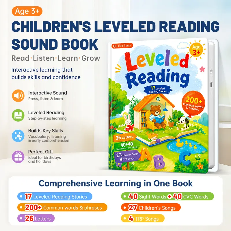 Fun Learning & Educational Toy for Children 3+ – Leveled Reading Sound Book encourages interactive learning, literacy, and curiosity. Perfect gift for birthdays, holidays, or any special occasion. Build skills and spark imagination!