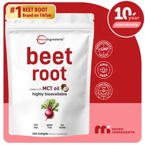 Micro Ingredients Beet Root 360 Softgels with MCT Oil, Highly Bioavailable