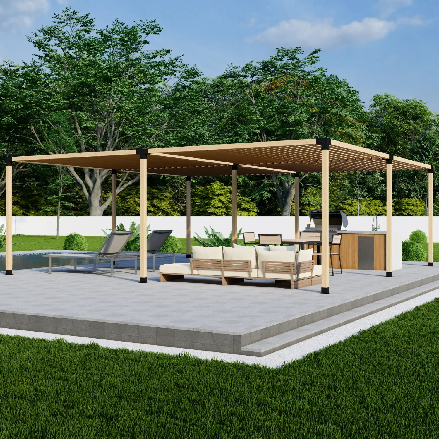 DIY Modern Steel and Wood Pergola Kit