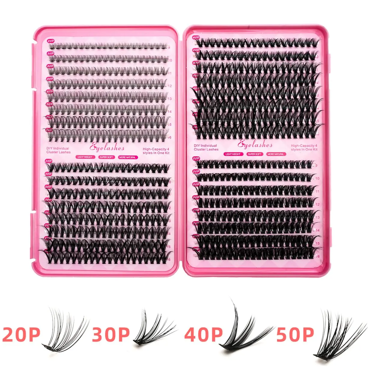DIY Individual Eyelash Kit Mixed Length Lash Clusters with Lash Remover and Tweezers
