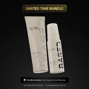 BASED Definition & Volume Duo | Curl Mousse & Curl Cream Bundle | For Defined, Voluminous, Frizz-Free Curls | Premium, Non-Toxic Ingredients