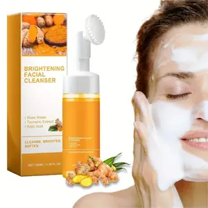 Turmeric Cleansing Mousse, Deep Cleansing Oil Control Brightening Skin Refining Moisturizing Kojic Acid Facial Cleanser，Ideal for daily facial cleansing, suitable for both men and women. outdoorfun