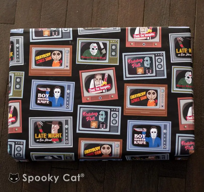 Horror TV Wrapping Paper, Halloween Gift Wrap