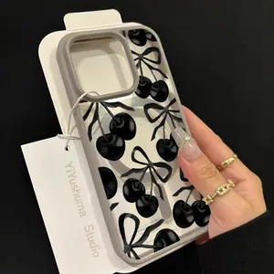 Luxury Fashion Cherry Pattern Magnetic Transparent Phone Case, Supports Wireless Charging High-Quality Shockproof Phone Case Suitable for iPhone 17 16 15 14 13 12 11 Pro and All Other Models Ideal as a Gift for Family and Friends to Protect Phones