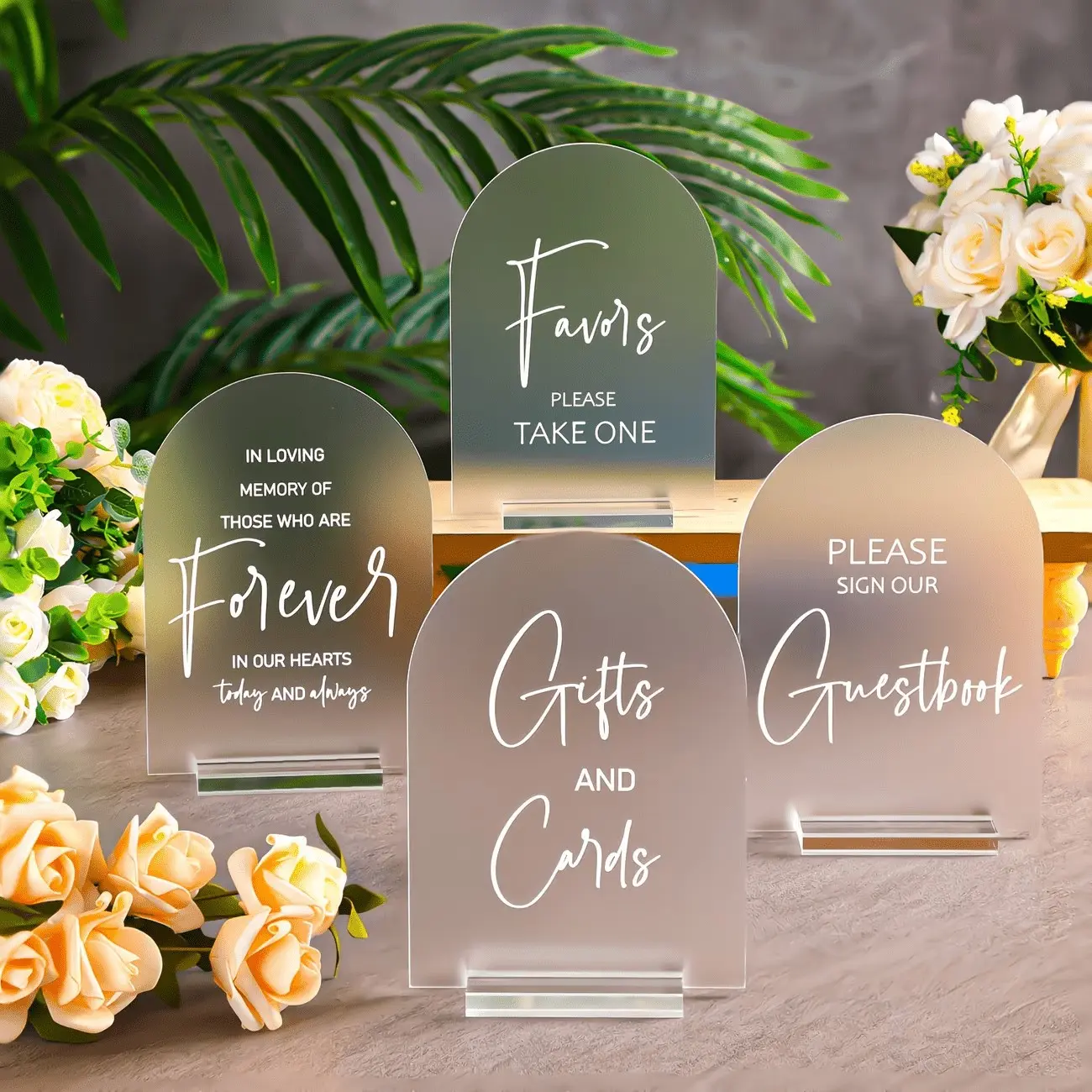 Elegant Acrylic Wedding Gift Signs, 5x7 Inch, Includes Guest Book, Cards, Gifts, Love Memories, Acrylic Plaque, Perfect for June/mother's Day/graduation