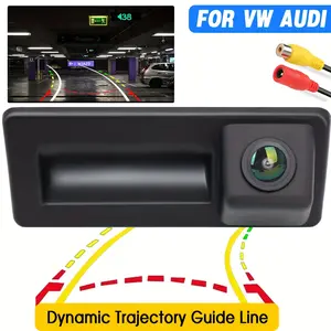 Dynamic Rear View Camera, Car Camera for Audi A4 A5 S5 Q3 Q5, VW Models Like Passat, Tiguan, Golf, Touareg with Moving Guide and Parking Line - Wide Angle, HD Resolution, Vehicle Safety Accessory, Backup Camera