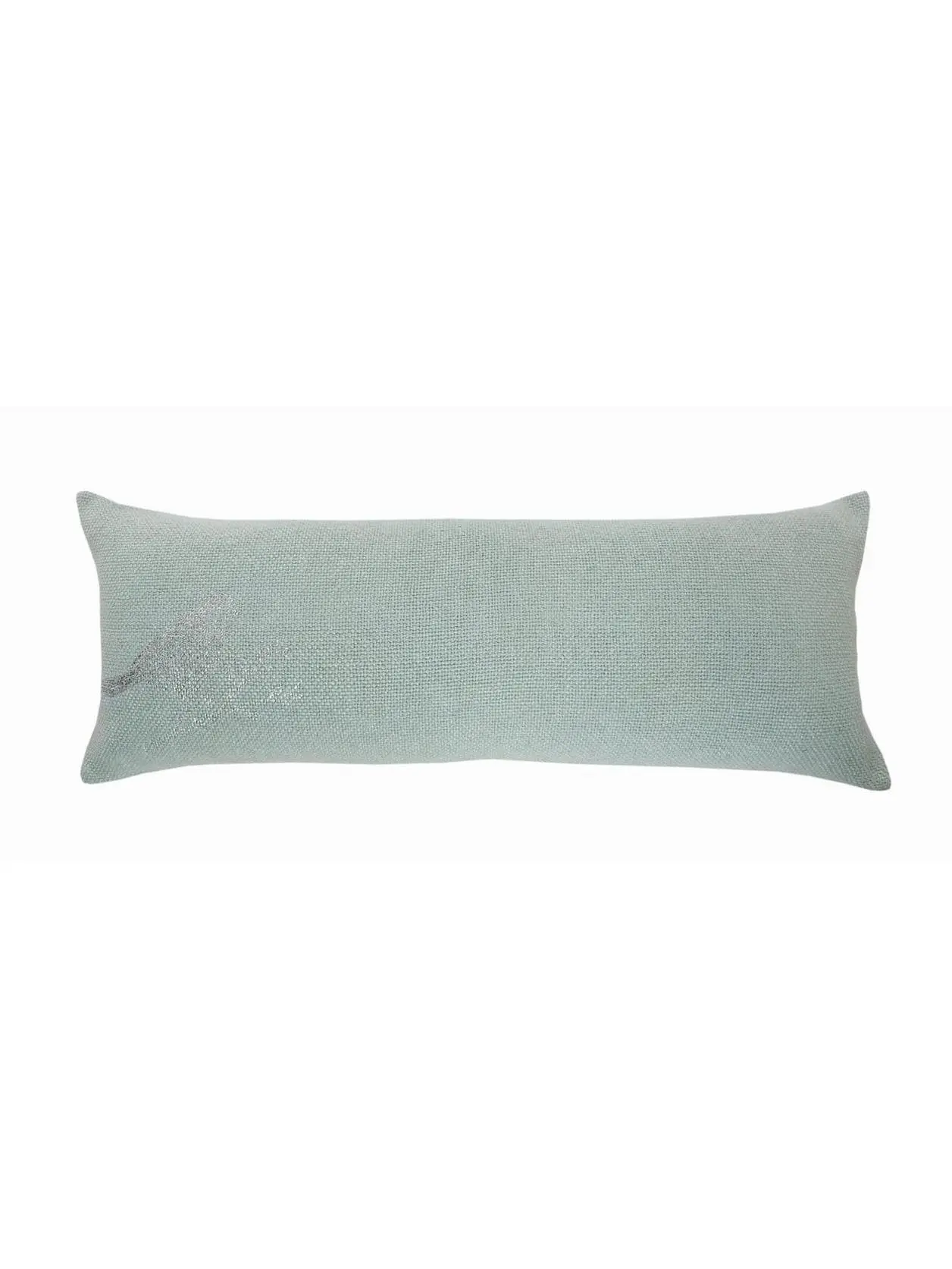HomeRoots 517309 Durable Decorative Soft Rectangular Throw Pillows - Set of 2, 14x14x36 in Green Geometric Zippered Polyester, Silver Accents, Insert Included, Ideal for Home Living Room Furniture Decor