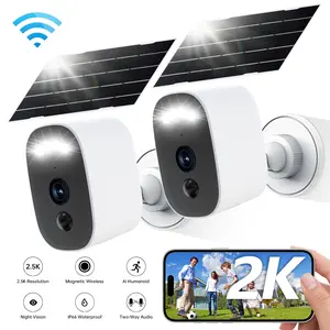 【New Upgraded】JOOAN 2K Solar Wireless Outdoor Waterproof Magnetic Camera Indoor/Outdoor Free Install Smart Garage 2.4G WiFi Security Camera – HD Video, IP66 Waterproof, AI Human Detection, Color Night Vision, Magnetic, Two-Way Audio, Alexa Compatible