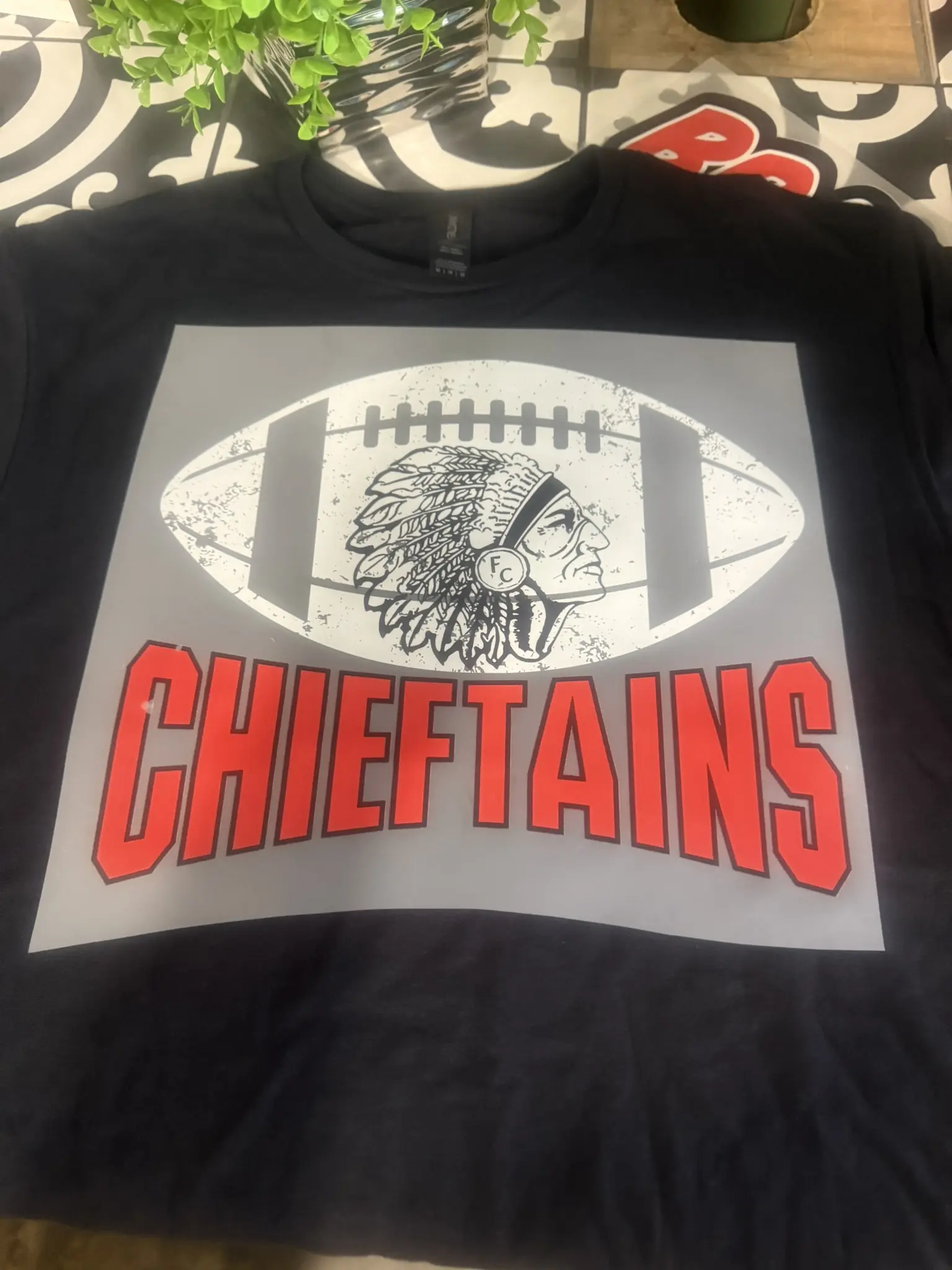Friona Chieftain FC Football Logo - Cotton Team Merchandise with Text and Graphic Design for Fans