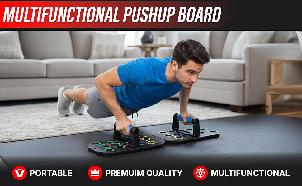 Multifunctional Foldable Push Up Trainer Board - Enhance Chest Muscle Strength, Boost Home & Gym Workout Efficiency, Ergonomic Design for Comfortable Exercise, for Home and Gym Workouts