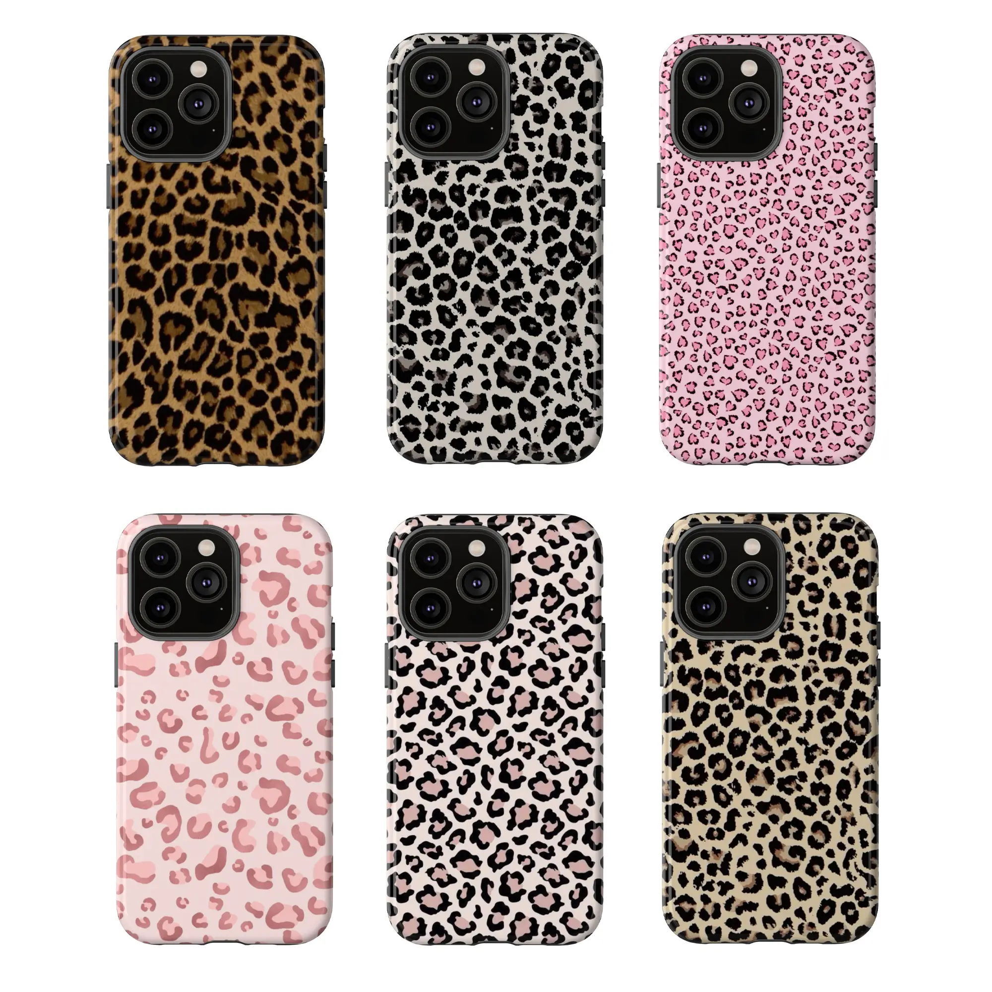 Leopard Print Durable Shockproof Phone Case - Stylish Animal Pattern, Multiple Colors, Gift for Her, Aesthetic Shell, Protective Casing for iPhone 17 Pro Max, 16 Plus, 15, 14, 13, 12, 11 Plus, Smartphone, Handheld