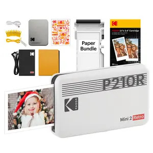 KODAK Mini 2 Retro 4PASS Portable Photo Printer (2.1x3.4 inches) Initial 8 Sheets + 30 Sheets + Gift Bundle
