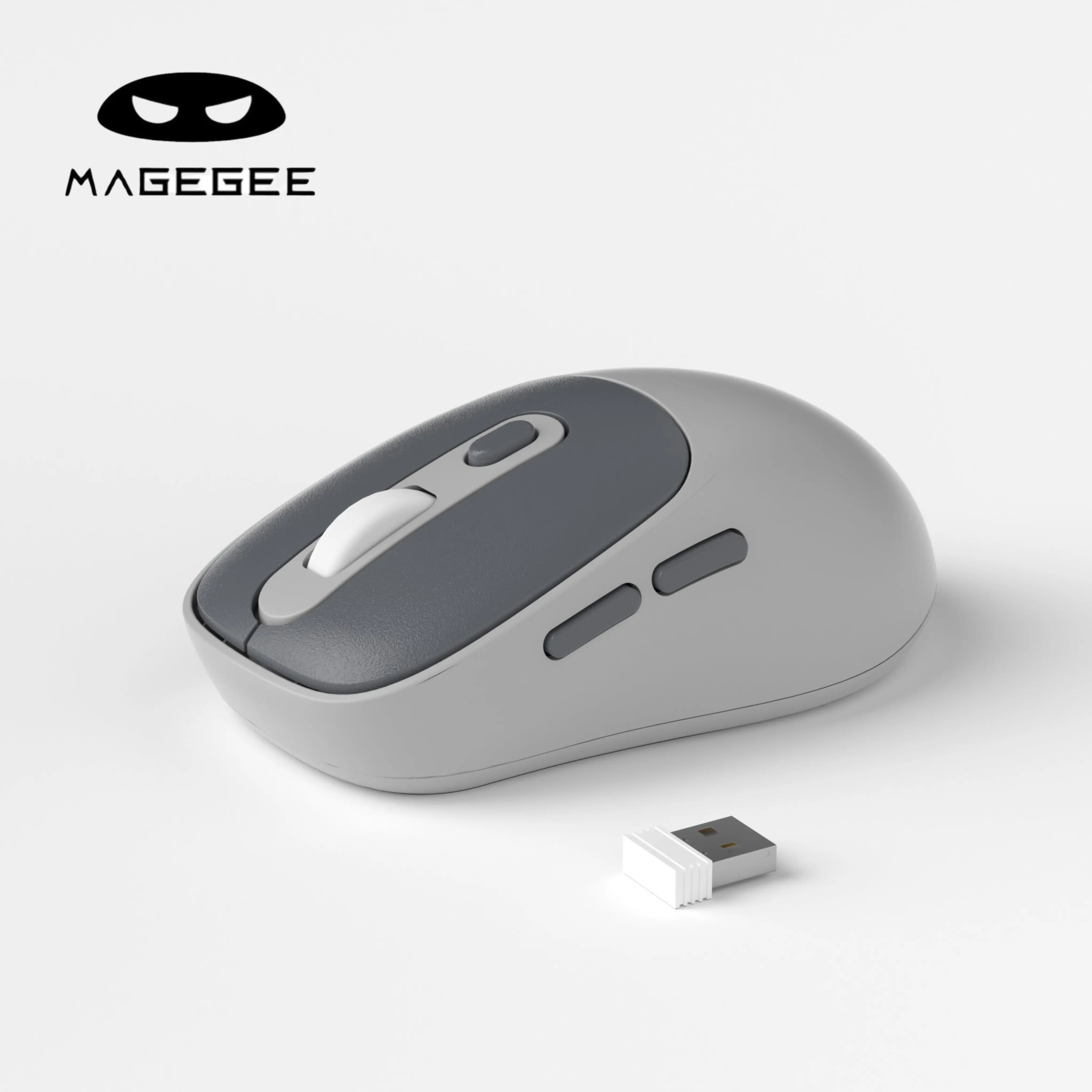 MageGee V100 Office Wireless Mouse - 2.4Ghz Connection, 3-Level DPI Adjust, Ergonomic Ultra-Lightweight Design, AA Replaceable Battery, Anti-Skid Rubber Wheel, Silent Click, 6 Buttons, Energy-Saving Auto-Sleep Mode for Office Use