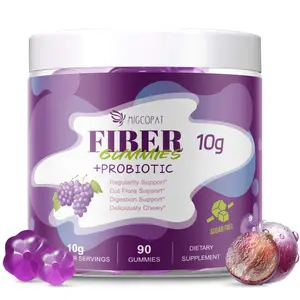 Migcopat 10G Fiber Gummies for Adults | Zero Sugar 3-in-1 Prebiotics, Probiotics & Postbiotics | 30 Billion CFU + Apple Cider Vinegar + Inulin + Vitamin C | Supports Digestive Health, Gut Comfort & Bloating Support | Grape Flavor | 90 Count