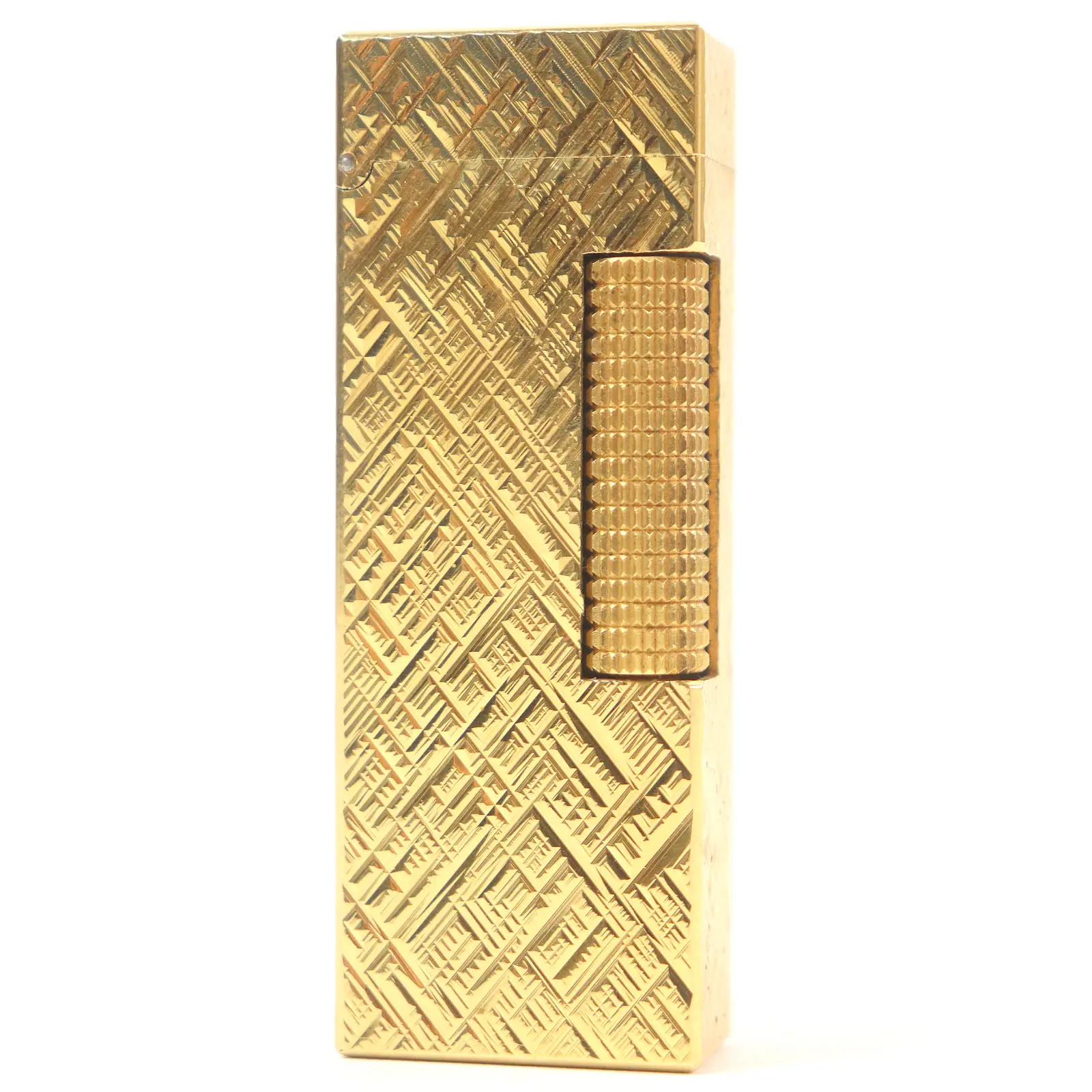 Pre-owned Dunhill Stainless Small Leather Goods Crosscut Square Lighter