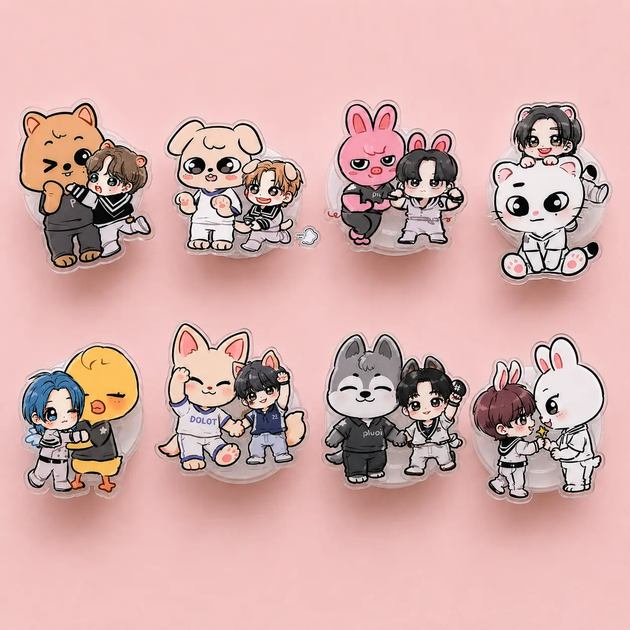 Cute Kpop SKZ Animal Mascot Magsafe Phone Grip, Magnetic Pop Socket & Kickstand, Kawaii Fan Phone Accessory for iPhone