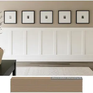 Board and Batten Wall Molding Kit - Pre-Cut Paintable MDF Trim for Accent Walls, Custom Layout Wall Trim, Shaker Style Wainscoting, Wall Panel Look for Living Room, Bedroom & Office (Not Full Panels)