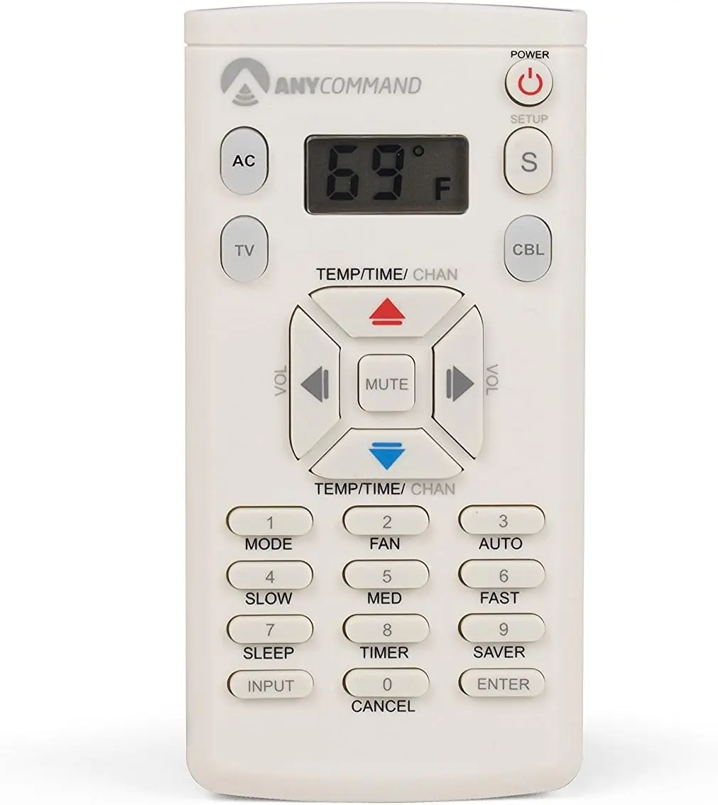 AnyCommand Universal Air Conditioner & Television Remote Control Device - ACR-30 White, 0.9”x7.5”x4.8” Portable Strip, Works with 50+ Brands Including Admiral, Airworks, Magnetic Backing, LED Temp Glance Display, Multiple Modes