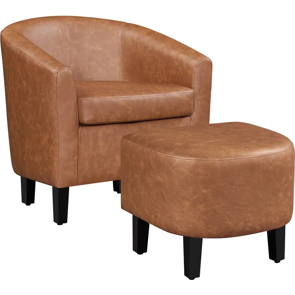 Faux Leather-Brown-with Cushion