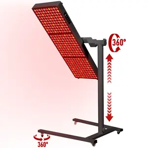 Red Light Therapy for Body and Face,300 LEDs for Home Use, Near Infrared Light Panel with Adjusteble Stand and Timer(BLACK)