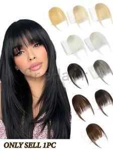 Real Human Hair Clip In Bangs | Clip On Fringe Lightweight Air Bangs Hair Clips, Multiple Colors Available, Face Framing Bangs, Face Shape Correction, Reusable, Hair Pieces, Clip On Hairpieces