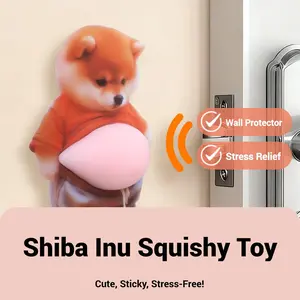 Popular Shiba Inu Character Squishy Miniatures, Home Decor Statue, Office Decoration, Stress Relief Anti-Collision Sticker