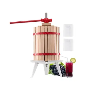 VEVOR 4.75 Gal/18L Fruit Wine Press,  Solid Wood Basket with 8 Blocks, Heavy Duty Manual Juice Maker, Cider Apple Grape Tincture Honey Olive Oil Making Press with Handle for Kitchen, Home