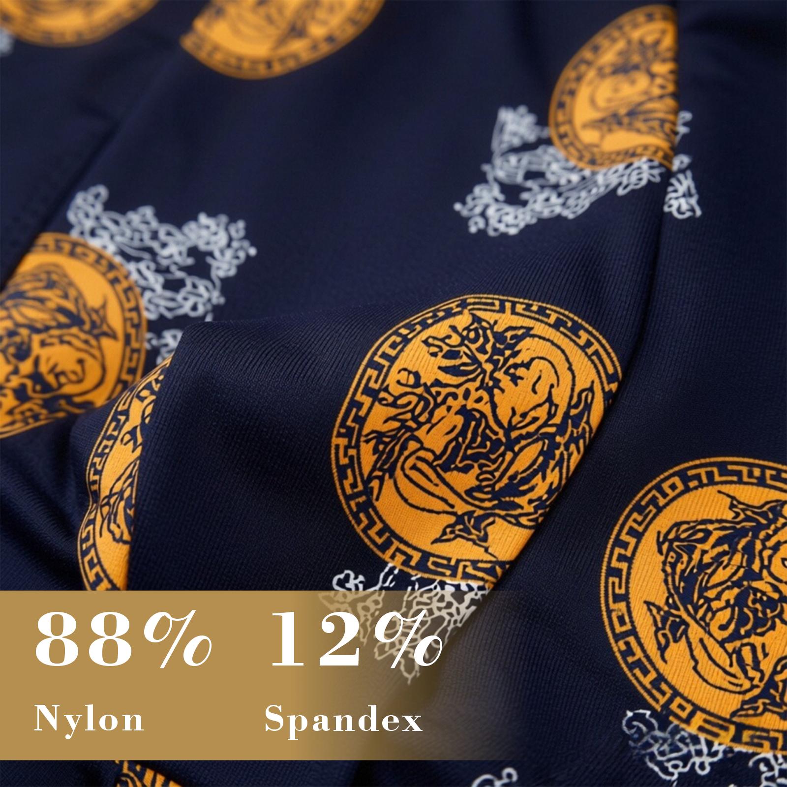 5 Pack Men's Black & Luxe Gold Printed Boxer Briefs - Breathable Elastic Soft All-Season Underwear Fabric Stylish