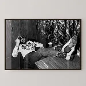 Hank Williams Jr. Poster |   Retro "Habits Old and New" Canvas Wall Art for Bedroom & Music Room