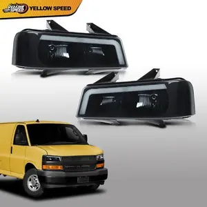 Fit For 2003-2019 Chevy Express/GMC Savana Headlights w/Parking Signal Lamps