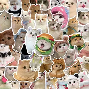 65 Cute Cat Stickers, PVC Cat Theme Self-Adhesive Decals, DIY Decor for Phone Cases, Luggage, Trendy Creators, Soft Cat Aesthetics Lovers