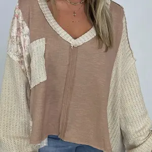 Floral Waffle Knit Pullover