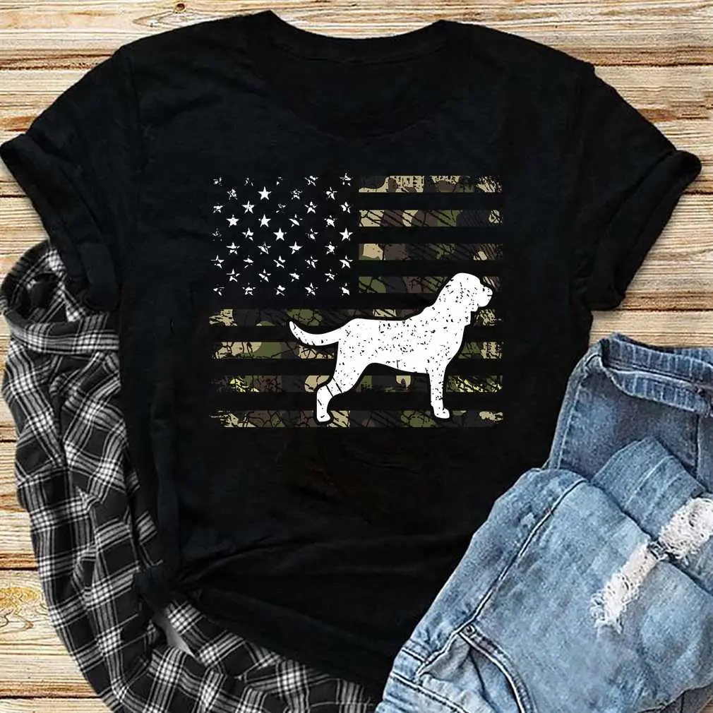 Bloodhound Dog Dad Mom Camouflage Usa Flag T-Shirt T-Shirt
