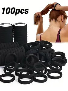100pcs Hair Scrunchies for Women, High Elastic Thick No Damage Hair Ties, Non-Slip Sports Hair Bands, Ponytails, Ponytail Holders, Daily Use & Perfect Gift Set