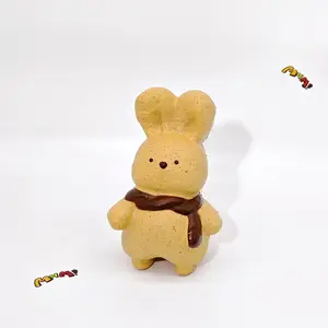 MHM Squishy Series White Scarf Rabbit  Stress relief toy, made of viscous, moist, soft, and slow material.